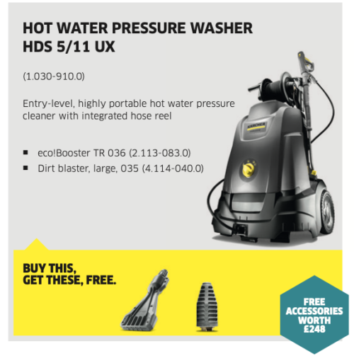 Bundle Deal - HOT WATER PRESSURE WASHER HDS 5/11 UX