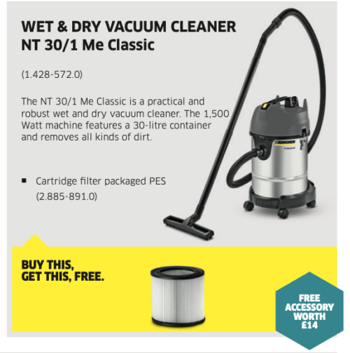 Bundle deal - WET & DRY VACUUM CLEANER NT 30/1 Me Classic