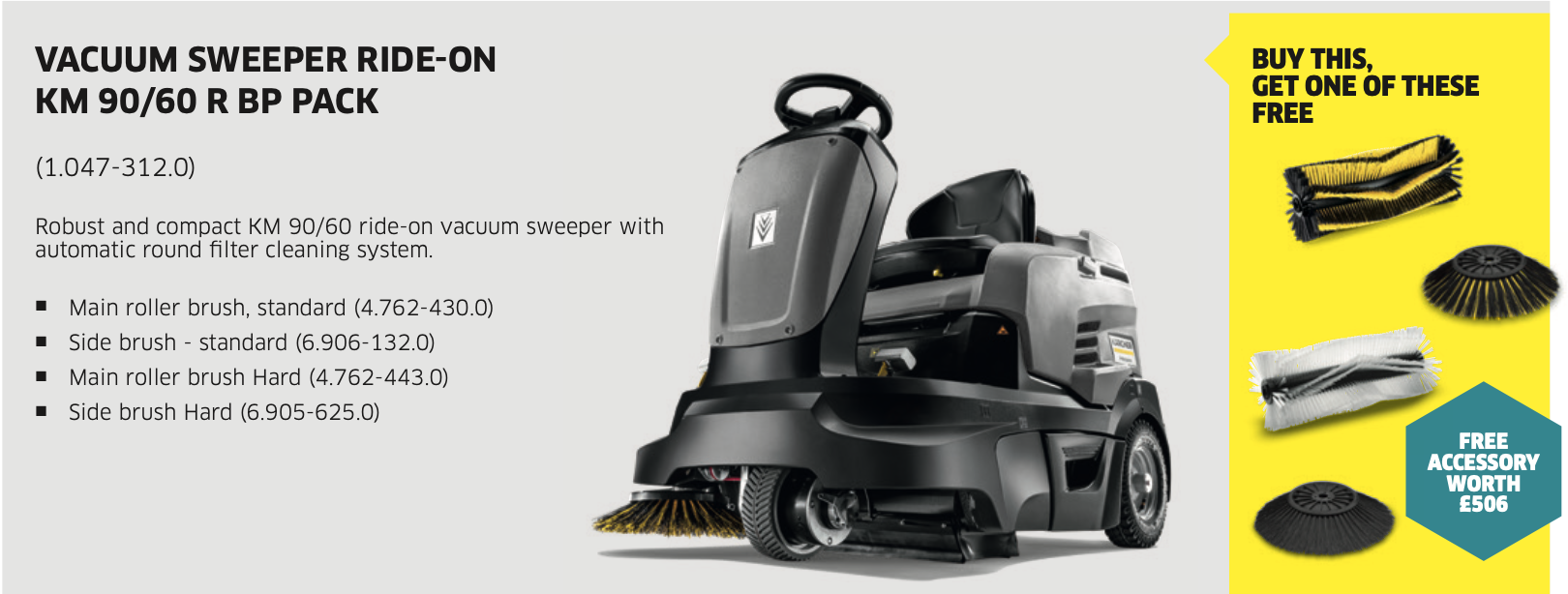 Bundle Deal - VACUUM SWEEPER RIDE-ON KM 90/60 R BP PACK