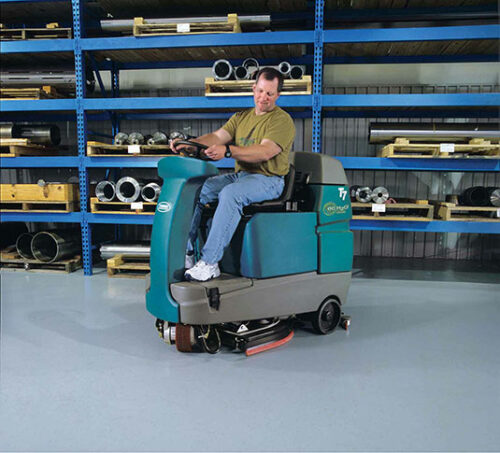 floor scrubber hire The Tennant T7 scrubber dryer is a powerful cleaning machine designed specifically for industrial cleaning applications. This machine uses a combination of scrubbing and drying functions to effectively clean floors in a manufacturing plant or other large commercial facility. The T7 is equipped with a high-quality scrubber brush that is able to remove dirt and grime, while its built-in drying system ensures that floors are left completely dry and free of any residue. The T7 also features a user-friendly control panel, making it easy for operators to adjust settings and control the machine as they work. With its powerful performance and convenient features, the Tennant T7 scrubber dryer is an excellent choice for anyone looking to efficiently clean large, industrial facilities.