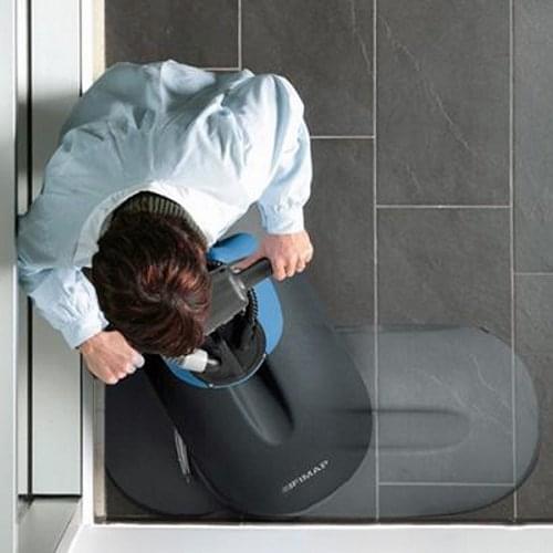 The Fimap Genie B Battery Pedestrian Scrubber Dryer Cleanes Right Into The Corners