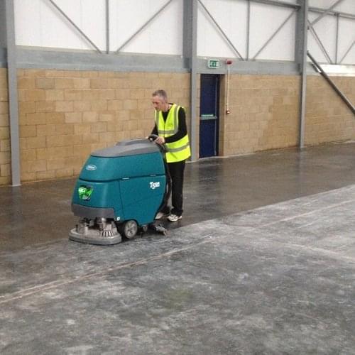 Tennant T5 Battery Walk Behind Scrubber Dryer Warehouse Cleaning Machine