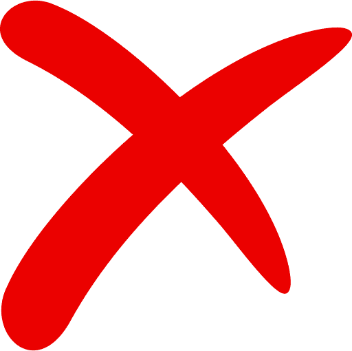cross wrong, no, avoid